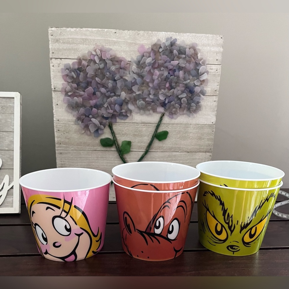 Set Of 4 How The Grinch Stole Christmas Snack Cups 24 Oz NWT